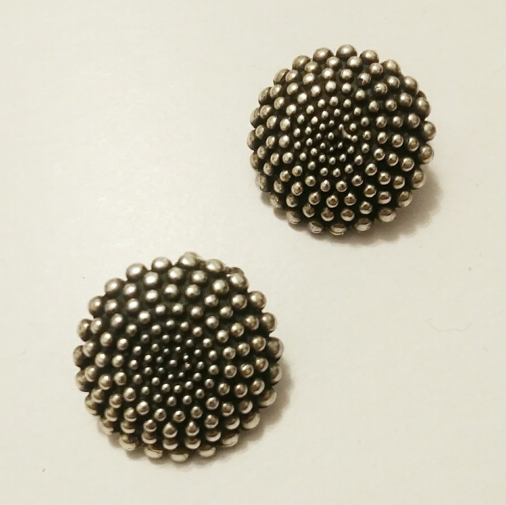 Vintage silver modernist pebble sterling earrings